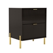 LIVILAND Modern 2-Drawer Nightstand Bedside Table End Table Furniture - Black