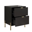 LIVILAND Modern 2-Drawer Nightstand Bedside Table End Table Furniture - Black