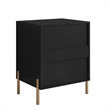 LIVILAND Modern 2-Drawer Nightstand Bedside Table End Table Furniture - Black