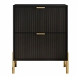 LIVILAND Modern 2-Drawer Nightstand Bedside Table End Table Furniture - Black
