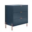 LIVILAND Modern 3-Drawer Nightstand Bedside Table End Table Furniture - Navy