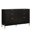 LIVILAND Modern 6-Drawer Double Dresser- Stylish Bedroom Storage - Black
