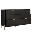 LIVILAND Modern 6-Drawer Double Dresser- Stylish Bedroom Storage - Black