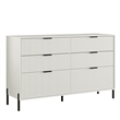 LIVILAND Modern 6-Drawer Double Dresser- Stylish Bedroom Storage - Off White