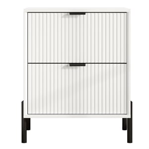LIVILAND Modern 2-Drawer Nightstand Bedside Table End Table Furniture -Off White