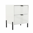 LIVILAND Modern 2-Drawer Nightstand Bedside Table End Table Furniture -Off White