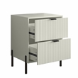 LIVILAND Modern 2-Drawer Nightstand Bedside Table End Table Furniture -Off White