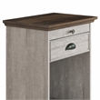 LIVILAND Wine Cabinet w/Metal Glass Holder & Lattice Rack - Saw Cut Off White