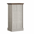LIVILAND Wine Cabinet w/Metal Glass Holder & Lattice Rack - Saw Cut Off White