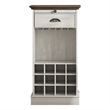 LIVILAND Wine Cabinet w/Metal Glass Holder & Lattice Rack - Saw Cut Off White