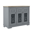 Versatile Buffet Cabinet with Glass Doors and Adjustable Shelves  Gray