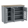 Versatile Buffet Cabinet with Glass Doors and Adjustable Shelves  Gray