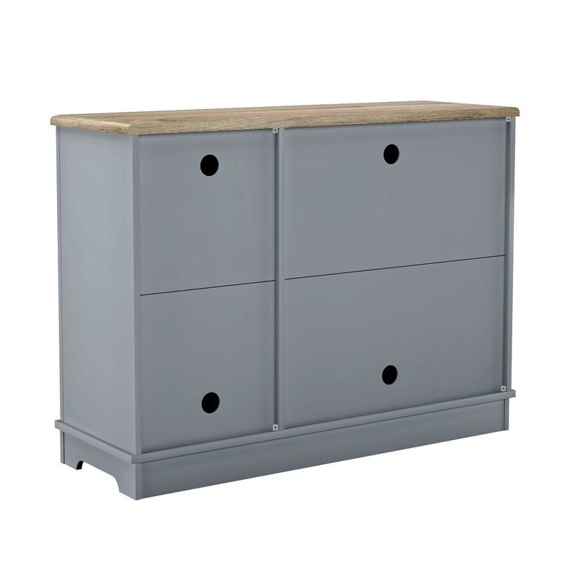 Versatile Buffet Cabinet with Glass Doors and Adjustable Shelves  Gray