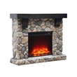 LIVILAND 44 in. Freestanding Electric Fireplace in Warm Beige Stone