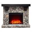 LIVILAND 44 in. Freestanding Electric Fireplace in Warm Beige Stone