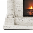 LIVILIAND 44.5 in. Freestanding Electric Fireplace - Ivory Travertine