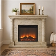 LIVILIAND 44.5 in. Freestanding Electric Fireplace - Sahara Travertine