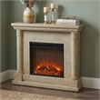 LIVILIAND 44.5 in. Freestanding Electric Fireplace - Sahara Travertine