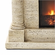LIVILIAND 44.5 in. Freestanding Electric Fireplace - Sahara Travertine