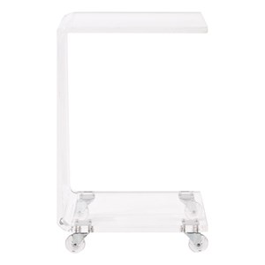 Fox Hill Trading Pure Decor C Shape Lucite and Acrylic Accent Table - Clear