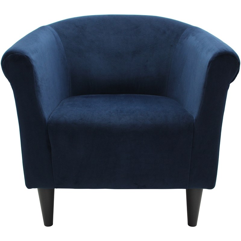 Fox Hill Trading Marlee Traditional Fabric Club Chair in Navy Blue