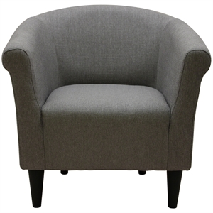 Fox Hill Trading Marlee Traditional Fabric Club Chair in Taupe Brown