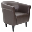 Fox Hill Trading Marlee Traditional Faux Leather Club Chair in Brown