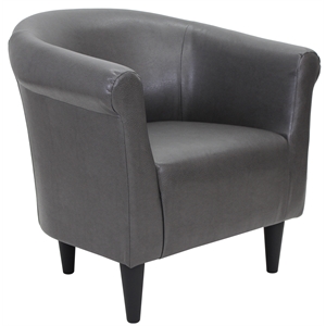 Fox Hill Trading Marlee Traditional Faux Leather Club Chair in Slate Gray