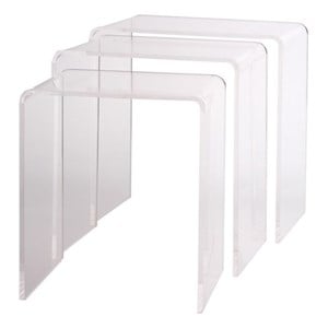 Fox Hill Trading Pure Decor Lucite and Acrylic Nesting Tables - Clear (Set of 3)