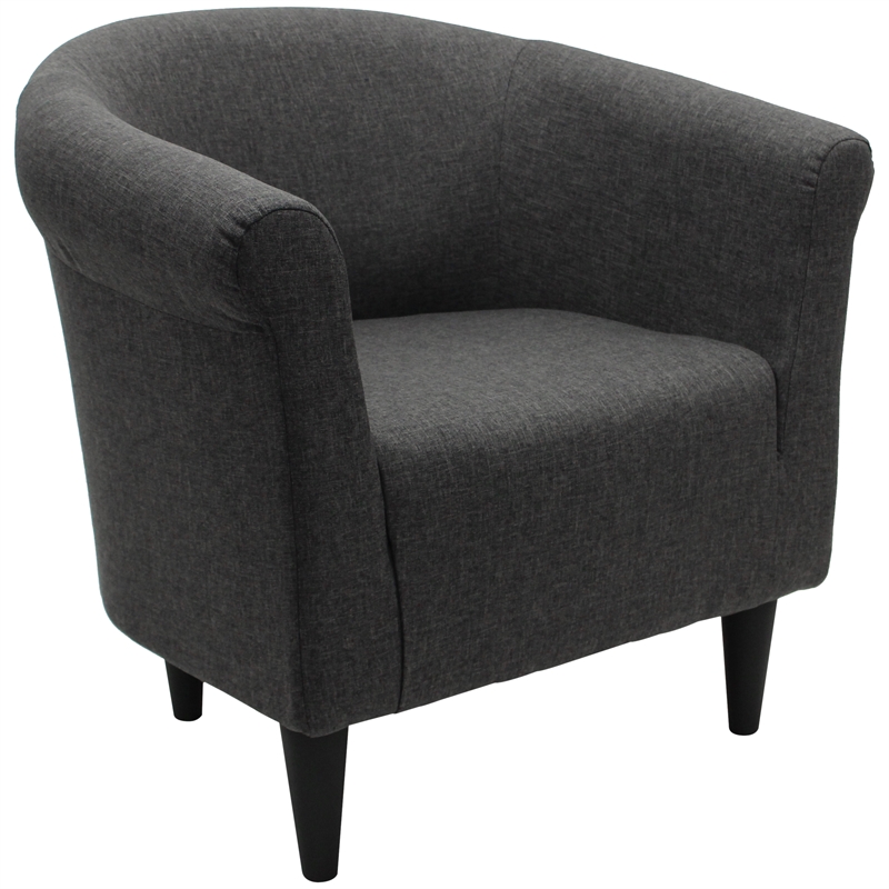 Fox Hill Trading Marlee Traditional Fabric & EPS Club Chair in Dark Gray