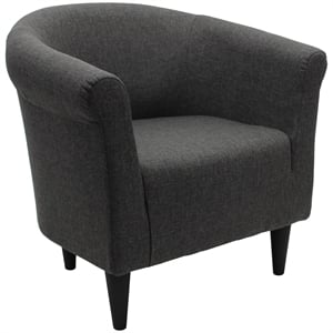 Fox Hill Trading Marlee Traditional Fabric & EPS Club Chair in Dark Gray