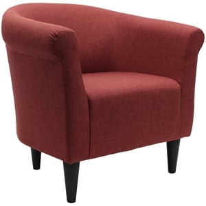 Fox Hill Trading Marlee Traditional Fabric & EPS Club Chair in Red
