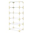 Fox Hill Trading Pure Decor Lucite Acrylic Bookcase with 6 Shelf in Clear