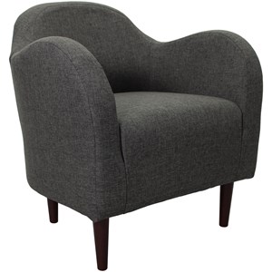 Fox Hill Trading Big Max Julian Mid-Century Fabric and EPS Arm Chair Gray