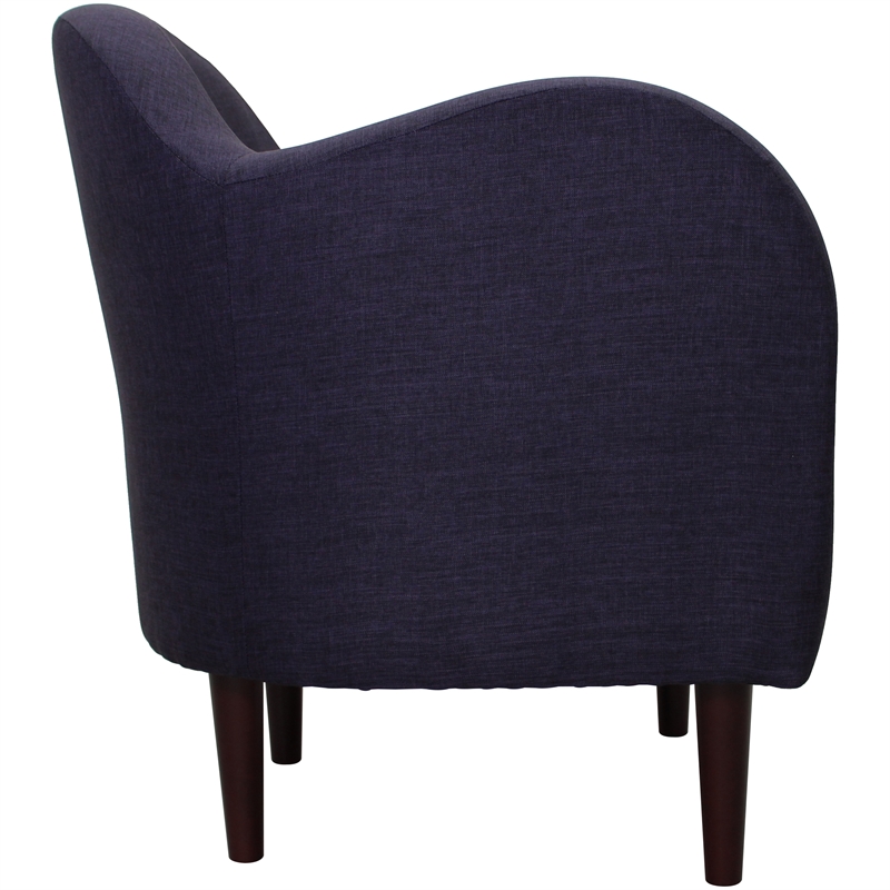 Fox Hill Trading Big Max Julian Mid-Century Fabric and EPS Arm Chair in Purple