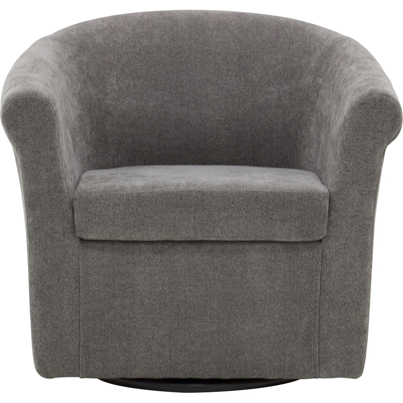 Fox Hill Trading Marlee Traditional Polyester Fabric Club Chair in Gray