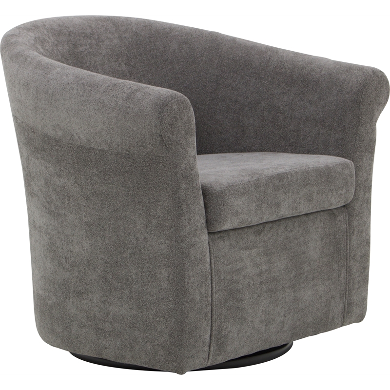 Fox Hill Trading Marlee Traditional Polyester Fabric Club Chair in Gray