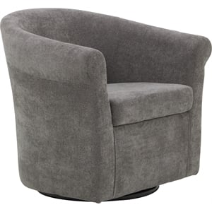Fox Hill Trading Marlee Traditional Polyester Fabric Club Chair in Gray