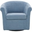 Fox Hill Trading Marlee Traditional Polyester Fabric Club Chair in Light Blue