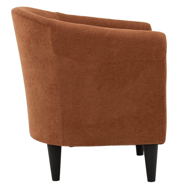 Fox Hill Trading Marlee Traditional Polyester Fabric Club Chair in Burnt Orange