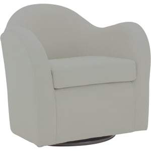 Fox Hill Trading Big Max 19&quotH Jitterbug Fabric Swivel Barrel Chair in Cream