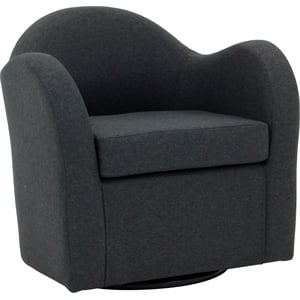 Fox Hill Trading Big Max 19&quotH Jitterbug Fabric Swivel Barrel Chair in Gray