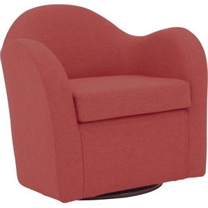 Fox Hill Trading Big Max 19&quotH Jitterbug Fabric Swivel Barrel Chair in Orange