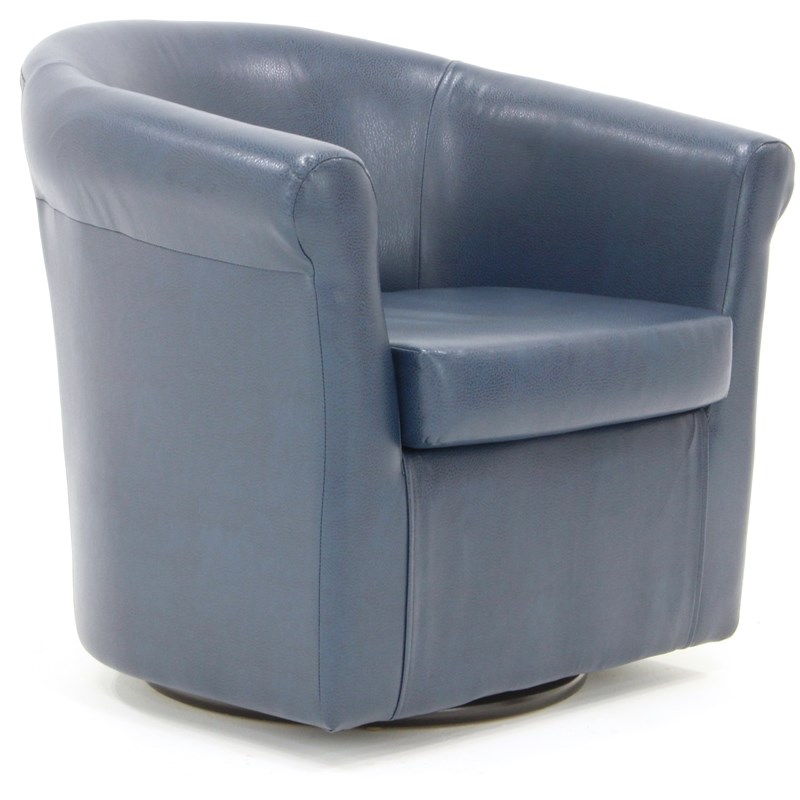 Fox Hill Trading Marlee Traditional Faux Leather Swivel Club Chair in Purple