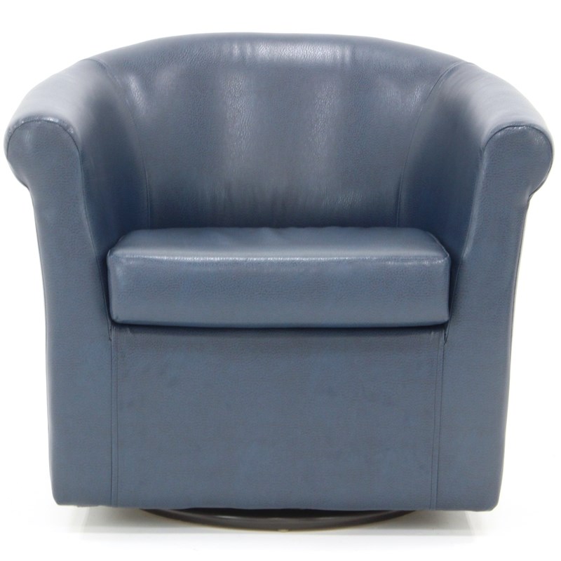Fox Hill Trading Marlee Traditional Faux Leather Swivel Club Chair in Purple
