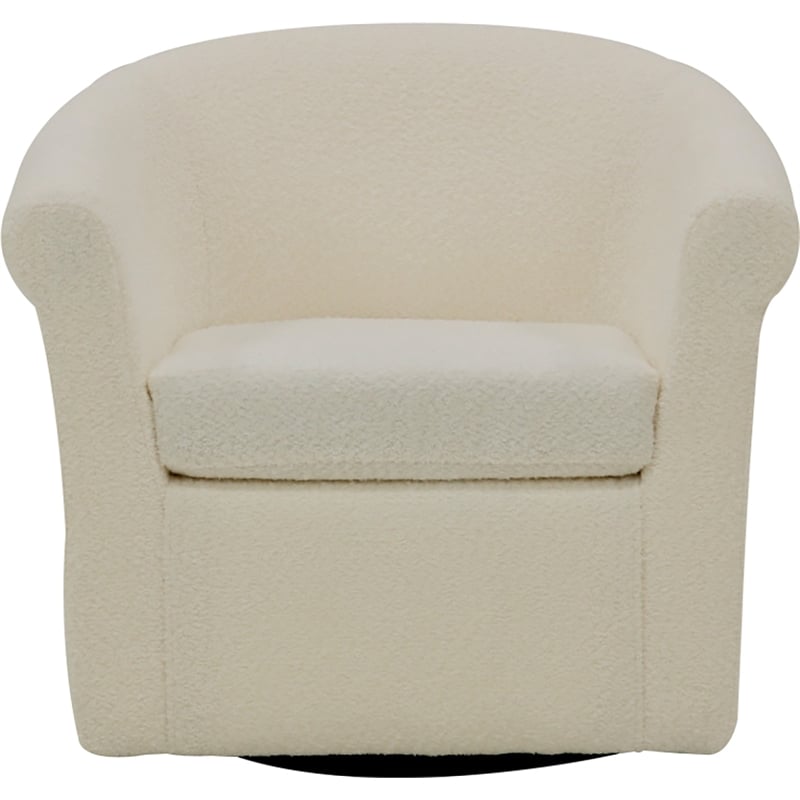 Fox Hill Trading Marlee Traditional Fabric Swivel Club Chair in Ivory