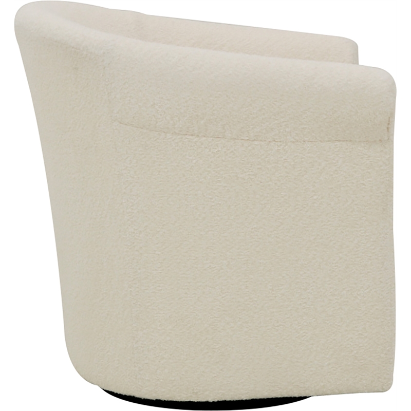 Fox Hill Trading Marlee Traditional Fabric Swivel Club Chair in Ivory