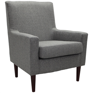 Fox Hill Trading Emma 18&quotH Traditional Fabric Lounge Chair in Gray