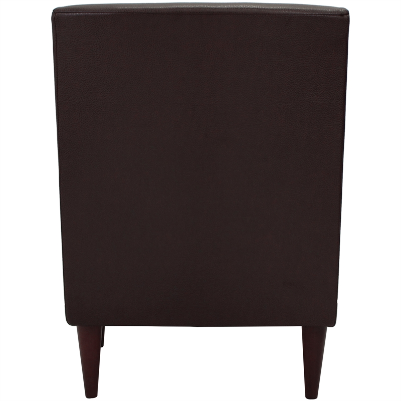 Fox Hill Trading Emma Traditional Faux Leather Arm Chair in Dark Brown