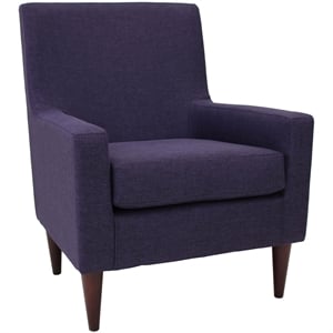 Fox Hill Trading Emma Traditional Fabric Arm Chair in Eggplant Purple